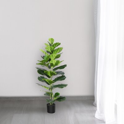 Artificial Fiddle Leaf Fig Plant in Pot - Image 1