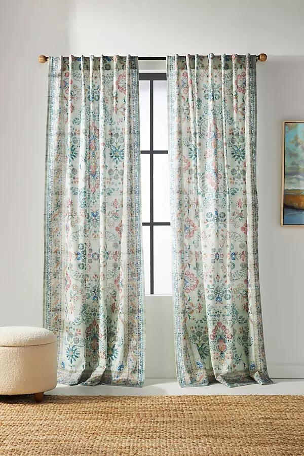 Iryna Curtain By Anthropologie in Blue / 63" x 50" - Image 0