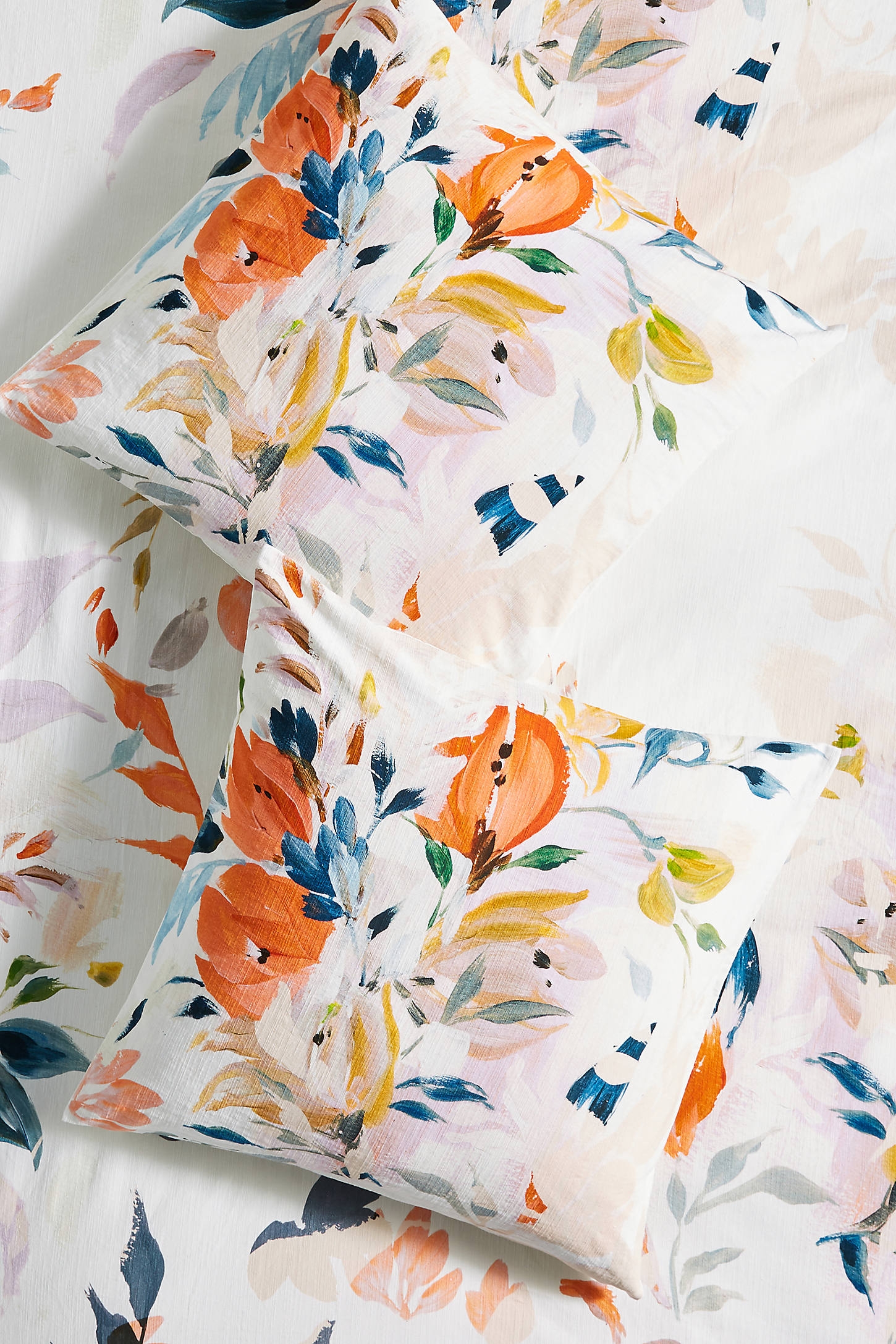 Bryony Cotton Slub Printed Euro Sham - Image 0