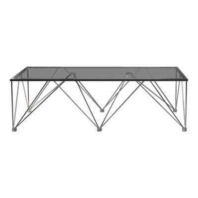 Salma Rectangle Coffee Table With Glass Top Chrome And Grey - Image 0