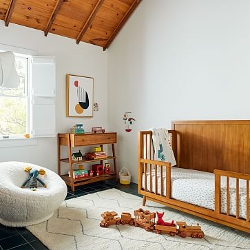 Mid-Century Crib 4 In 1 Toddler Conversion Kit, Pebble, WE Kids - Image 1