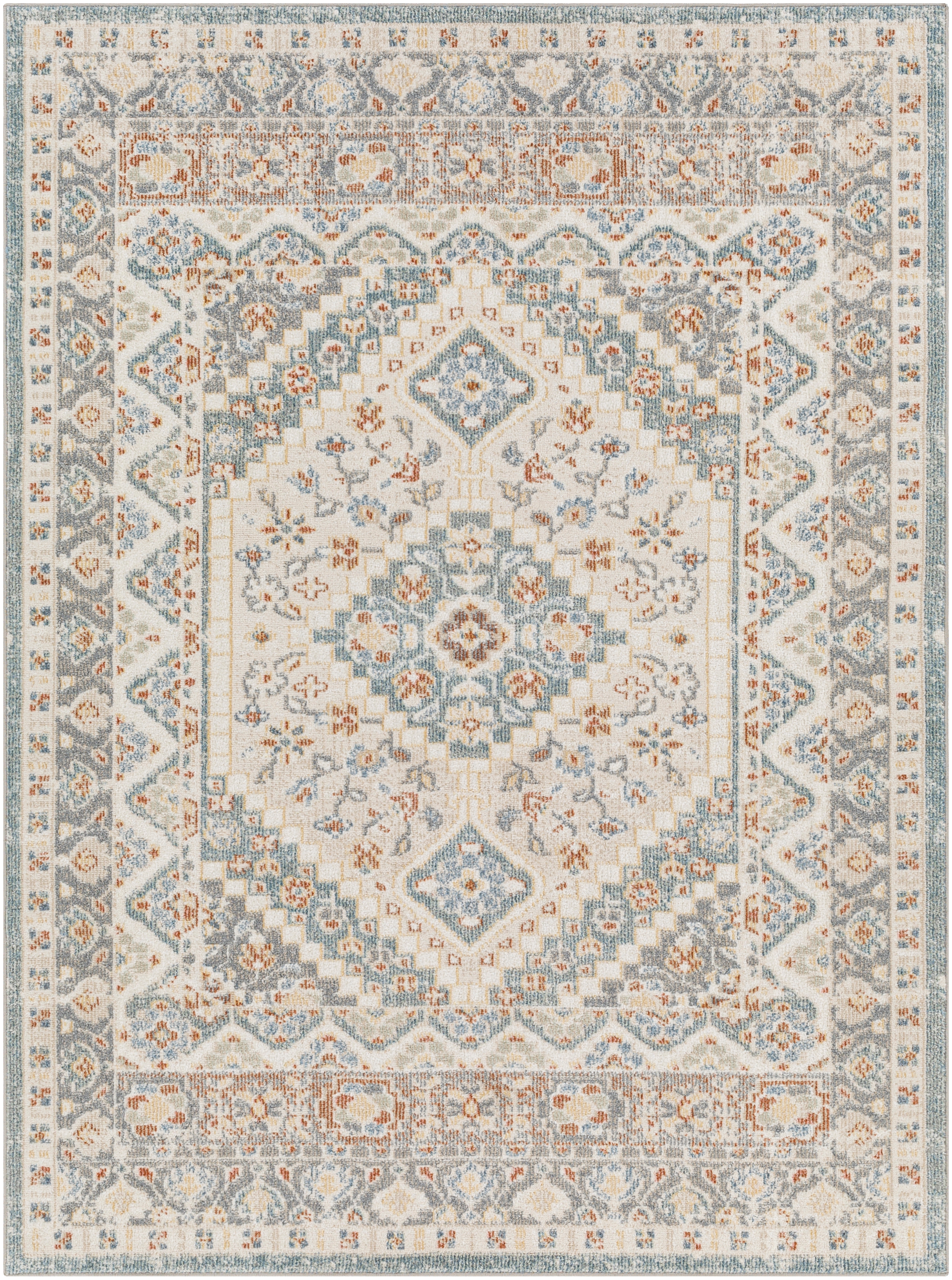 Santana Beige Indoor 2'2" x 3'9" Machine Woven Rug - Image 0