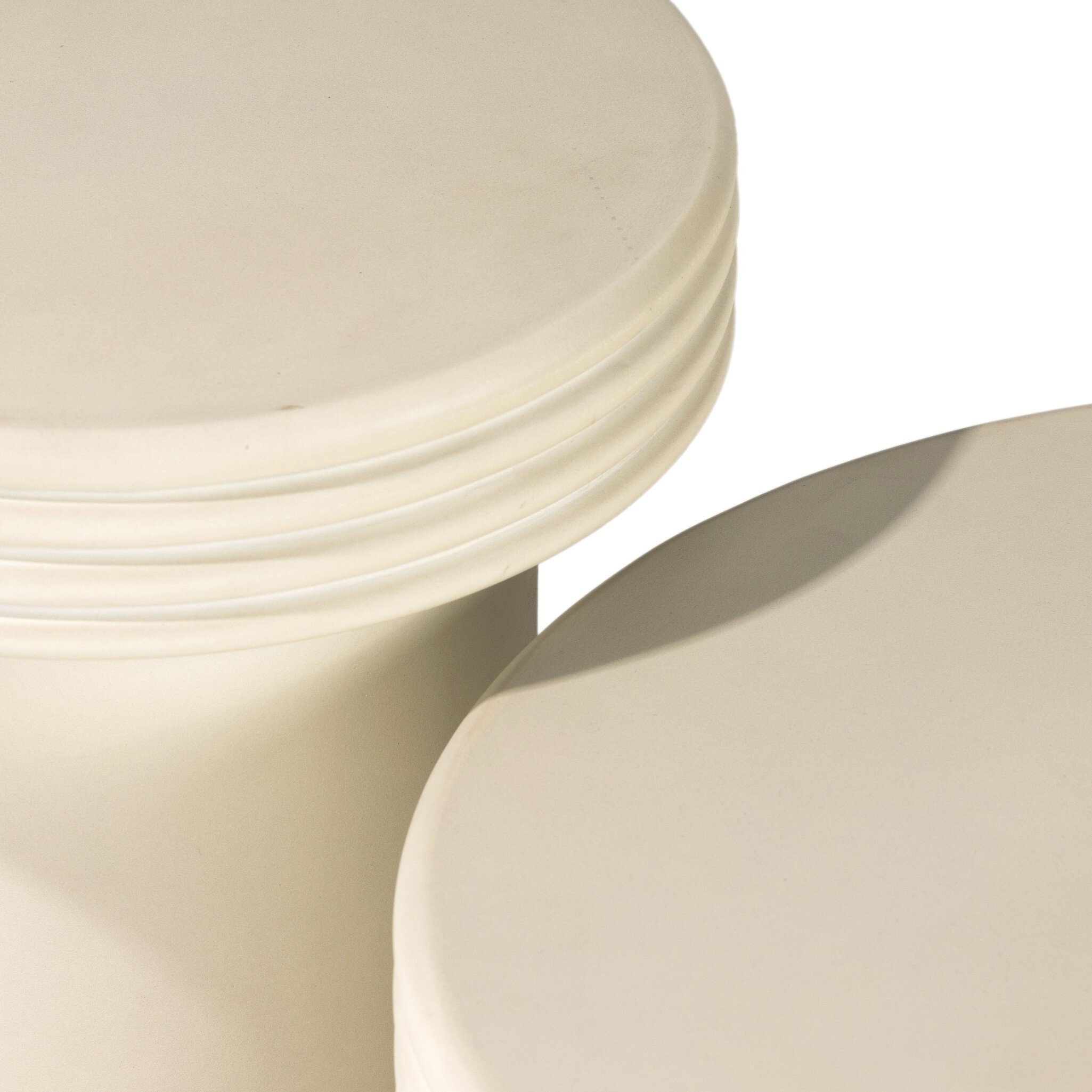 Grecia Outdoor End Table Set - White Concrete - Image 5