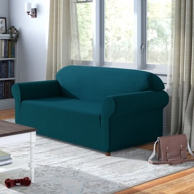 Jacquard Box Cushion Sofa Slipcover - Image 0