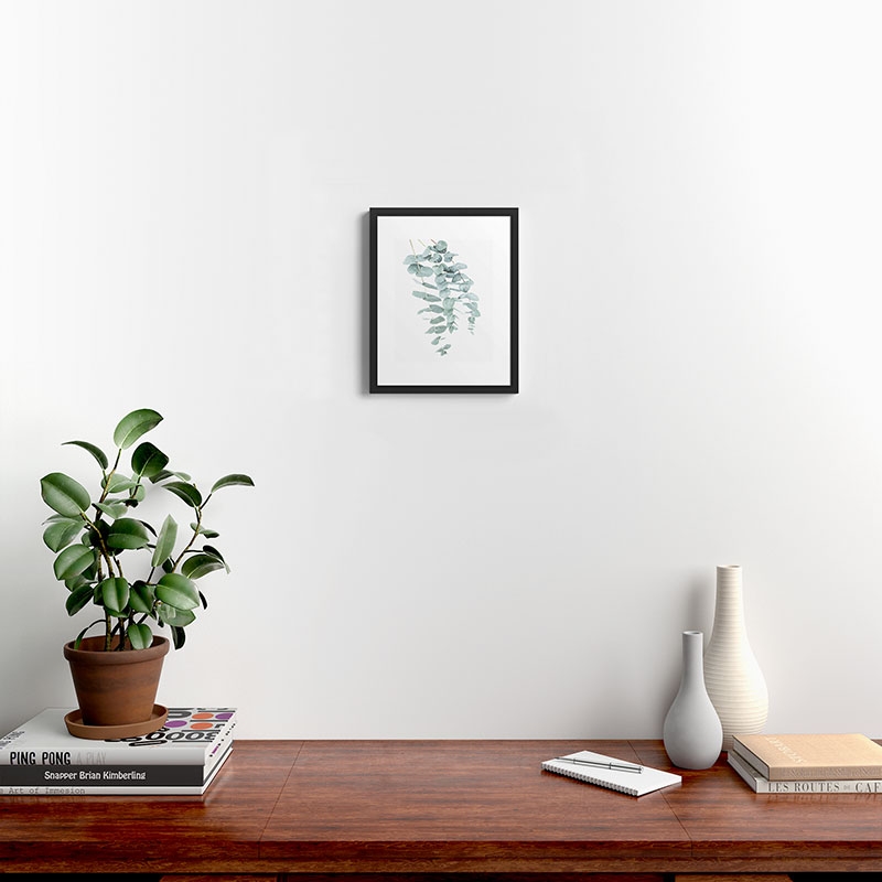 Mint Eucalyptus Ii by Sisi and Seb, Modern Framed Art Print, Black,11" x 14" - Image 1
