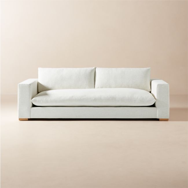 Deseo 94.5" White Performance Fabric Deep Depth Sofa - Image 0