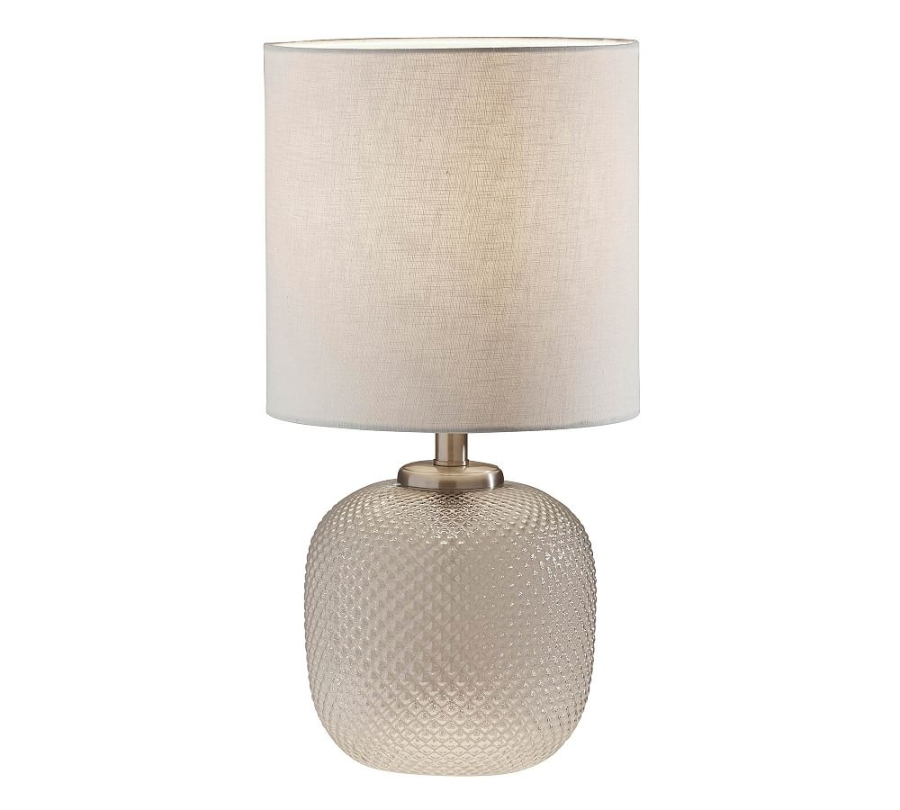 Rosalynn Glass Table Lamp, Brushed Steel - Image 0