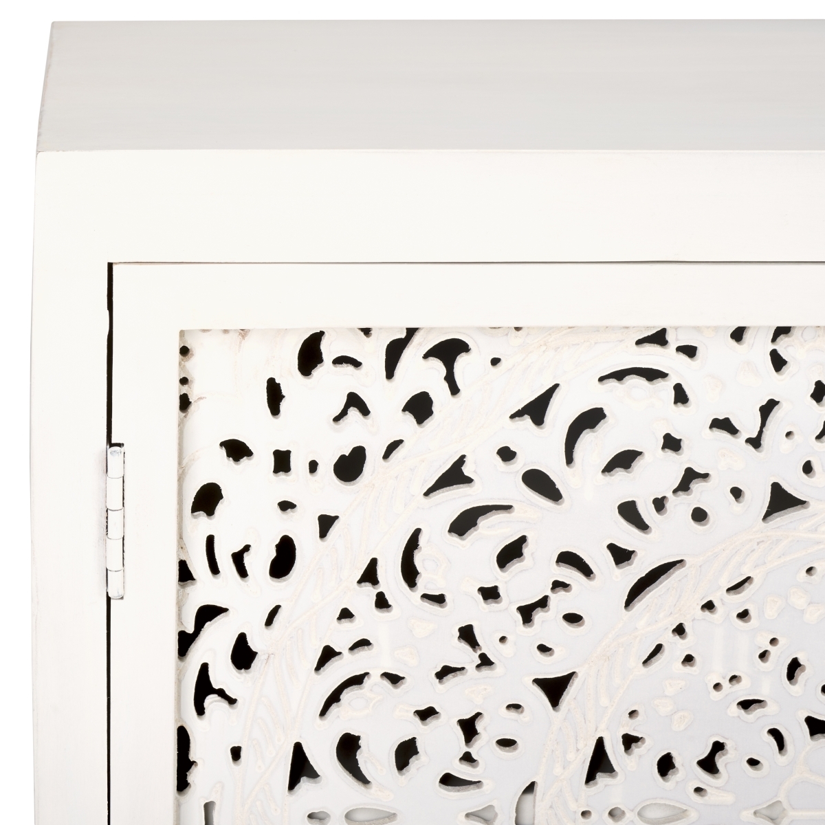 Raura 2 Shelf 2 Door Media Stand - White Washed - Image 3