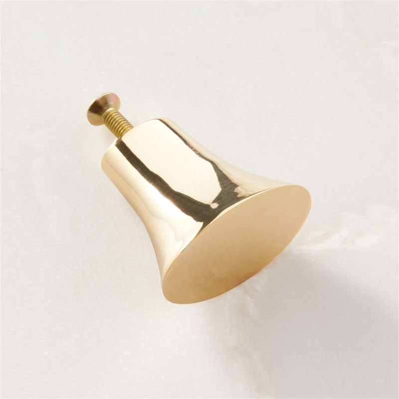 Cravat Polished Unlacquered Brass Cabinet Knob 1.25" - Image 2