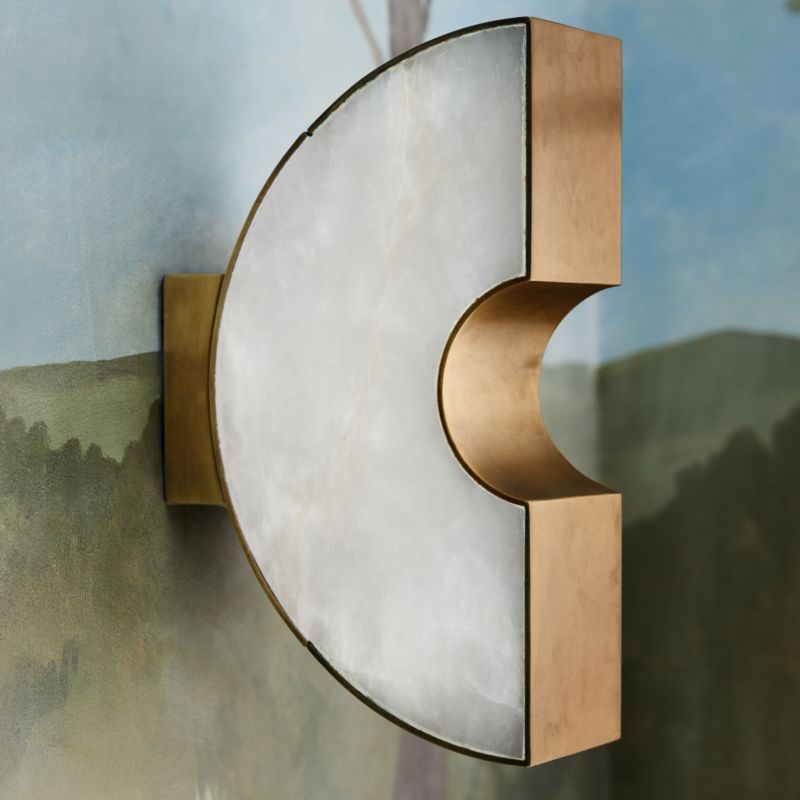 Cali White Alabaster Wall Sconce Light by Brigette Romanek - Image 2