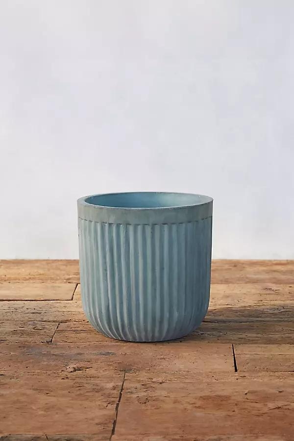 Fiber Concrete Barrel Pot, 12" - Image 0