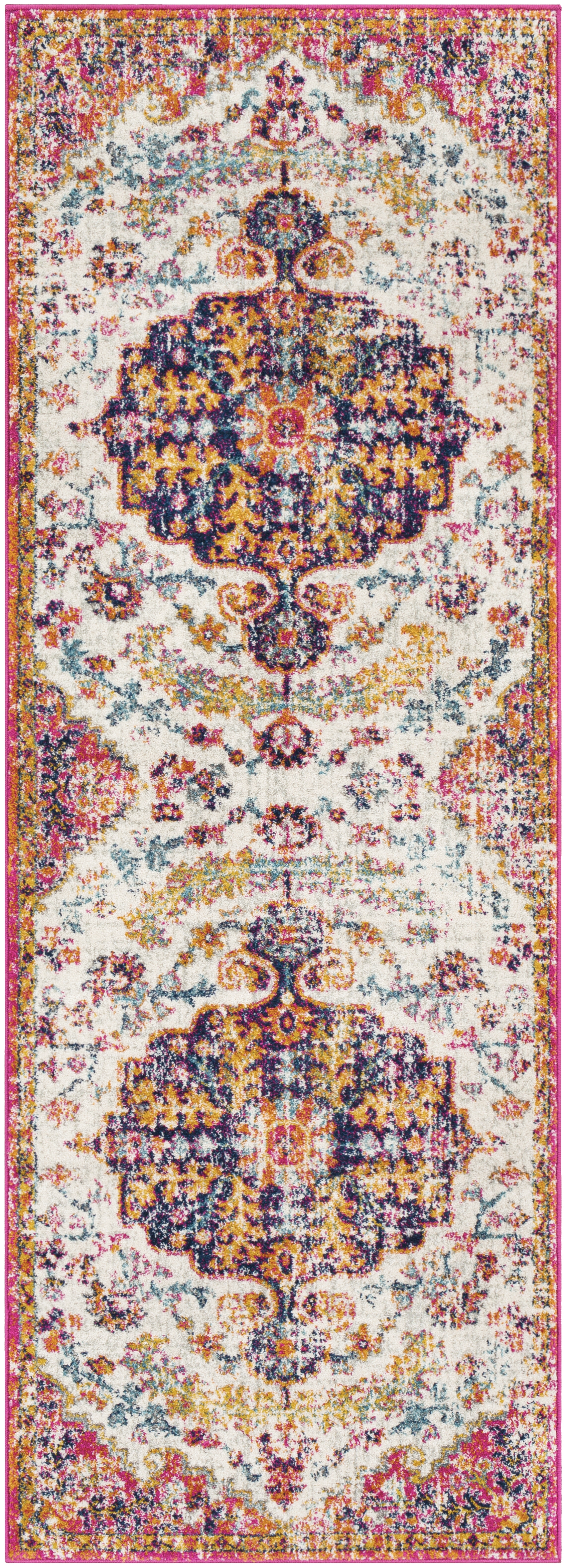 Harput Beige Indoor 2'7" x 7'3" Machine Woven Rug - Image 0