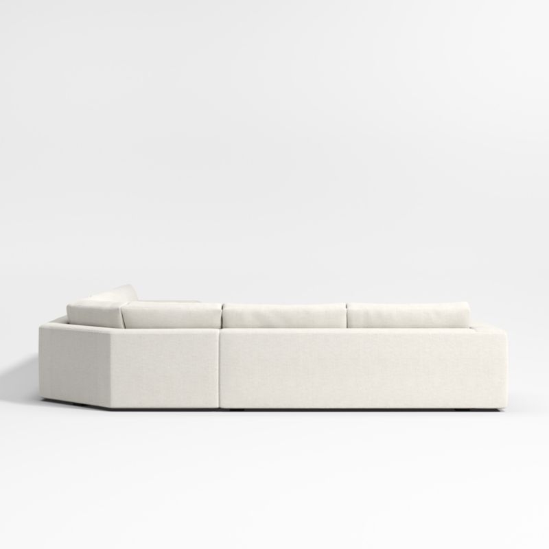 Oceanside Deep Low 4-Piece L-Shaped Wedge Sectional Sofa with Chaise Lounge - Image 8