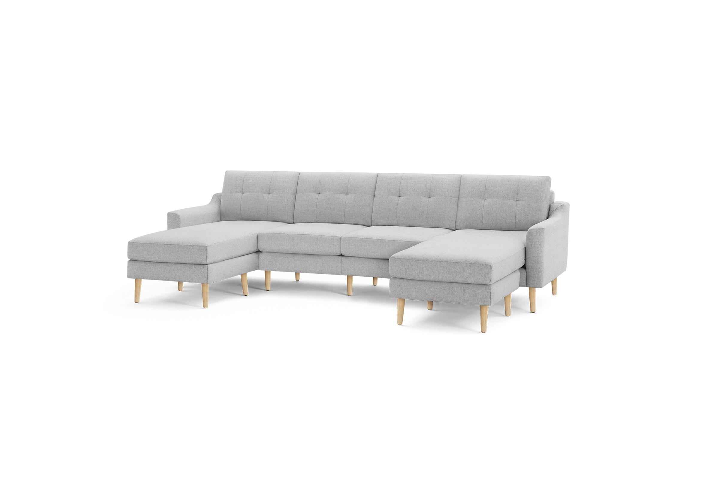 Nomad Double Chaise Sectional in Crushed Gravel, Leg Finish: OakLegs - Image 0