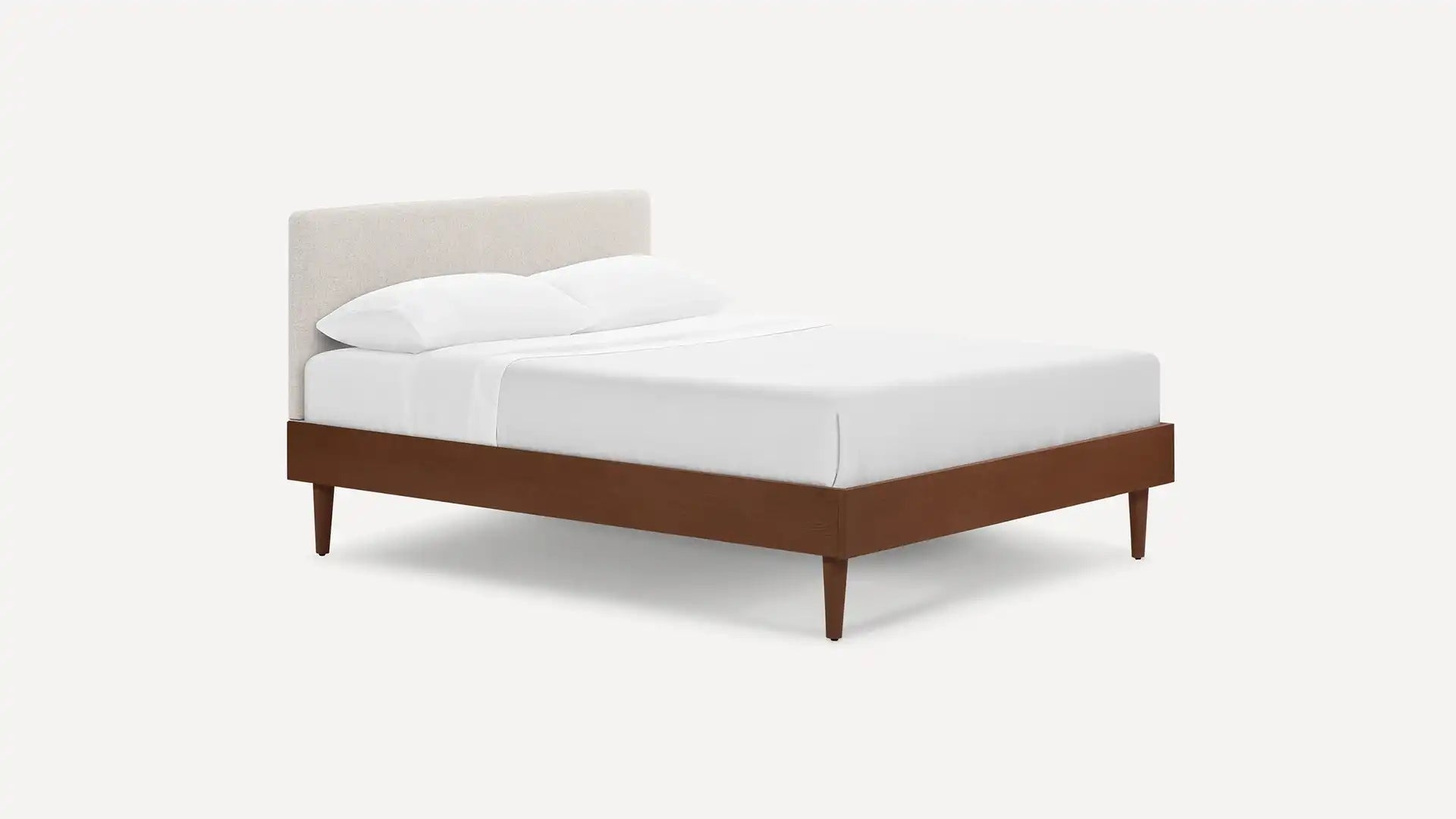 Chorus Bed with Upholstered Headboard - King / Papyrus/Oak / Straight - Image 6