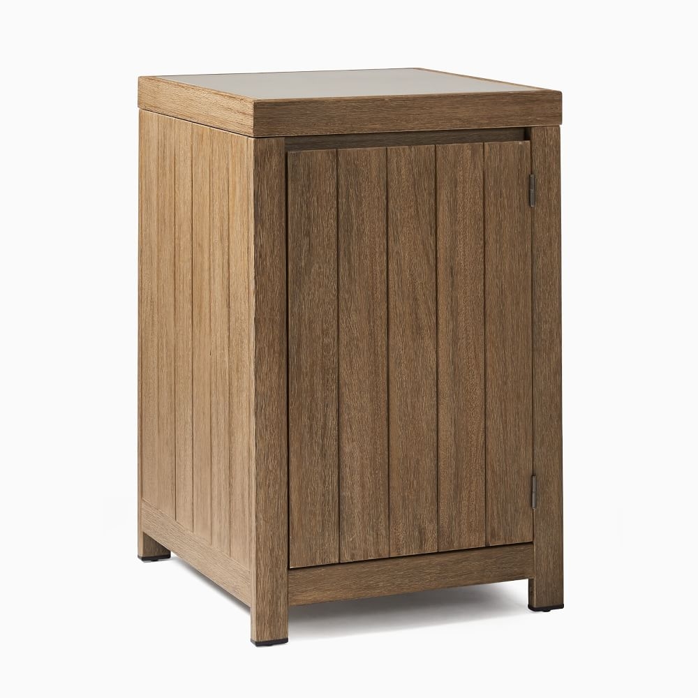 Portside Outdoor One Door Cabinet, Driftwood - Image 0