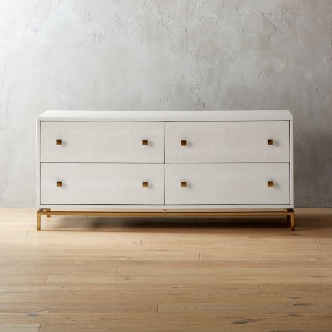 Ivory Shagreen Embossed Low Dresser - Image 2