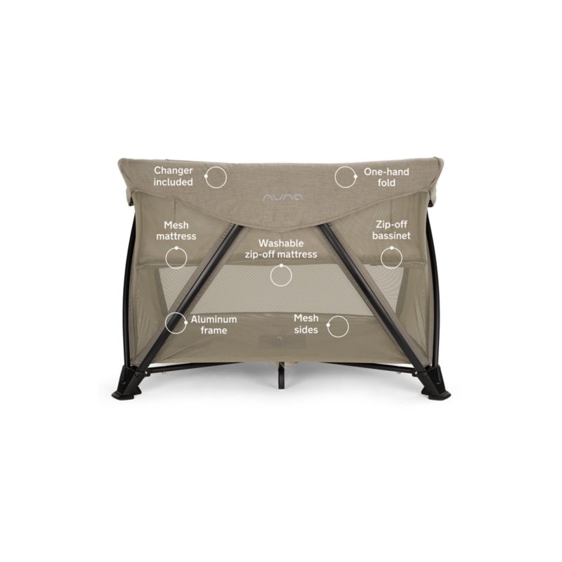Nuna ® SENA aire ® Hazelwood Light Brown Playard and Travel Crib - Image 3