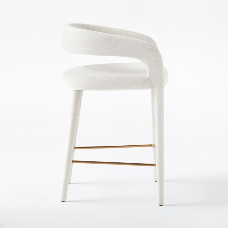 Lisette White Performance Fabric Counter Stool - Image 3