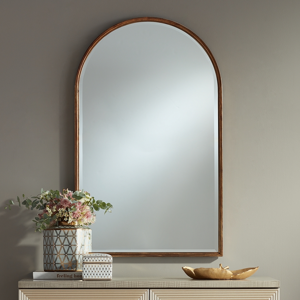 Uttermost Clara Gold 24" x 39" Arch Top Wall Mirror - Style # 79P55 - Image 0