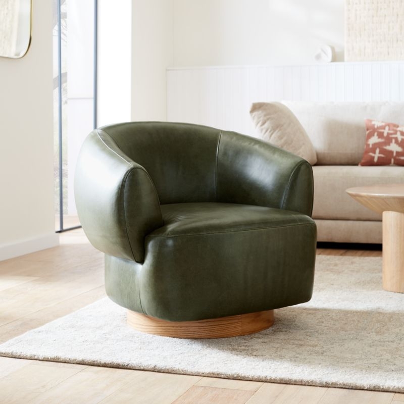 Merrick Leather Swivel Chair - Image 2