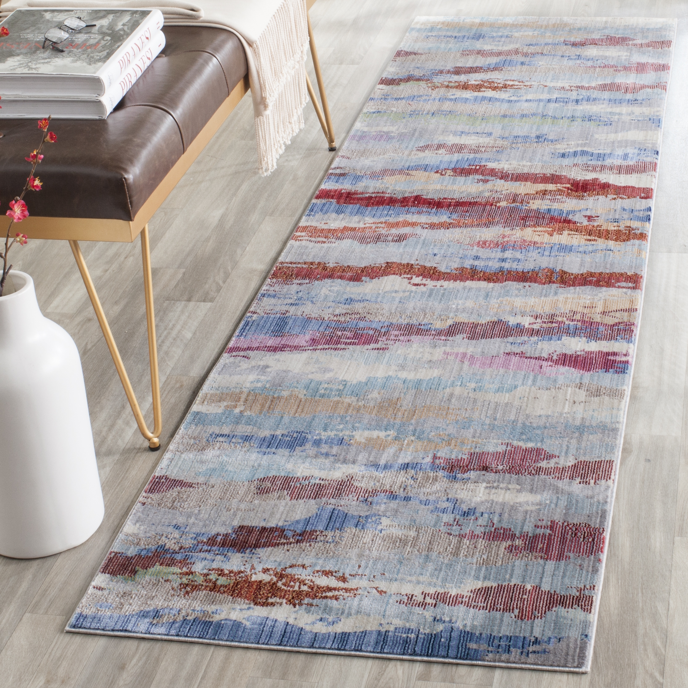 Arlo Home Woven Area Rug, VAL219K, Multi,  2' 3" X 8' - Image 1
