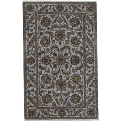 One-of-a-Kind Trinity Hand-Knotted Ivory 5' x 8' Wool Area Rug - Image 0