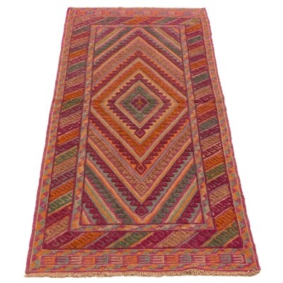 Hand-Knotted Tajik Purple Wool Rug 2'8" X 6'4" - Image 0