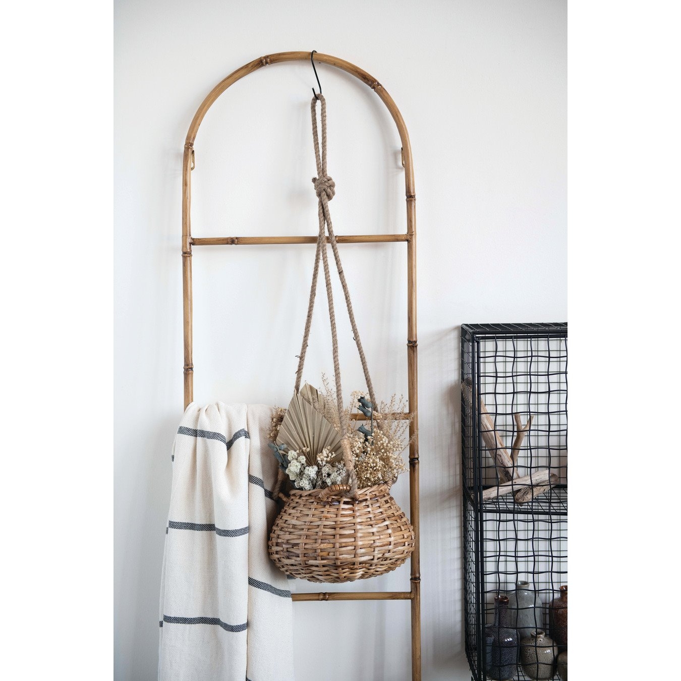 Handwoven Rattan Hanging Basket - Image 2