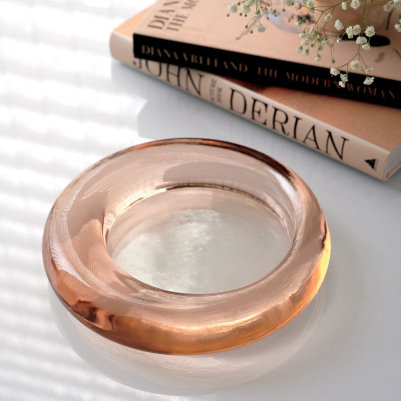 Bangle Dirty Rose Glass Decorative Bowl by Kara Mann - Image 3