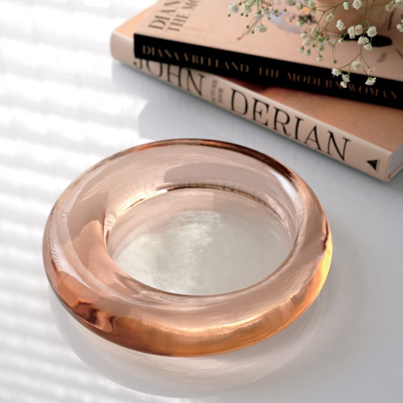 Bangle Dirty Rose Glass Decorative Bowl - Image 3