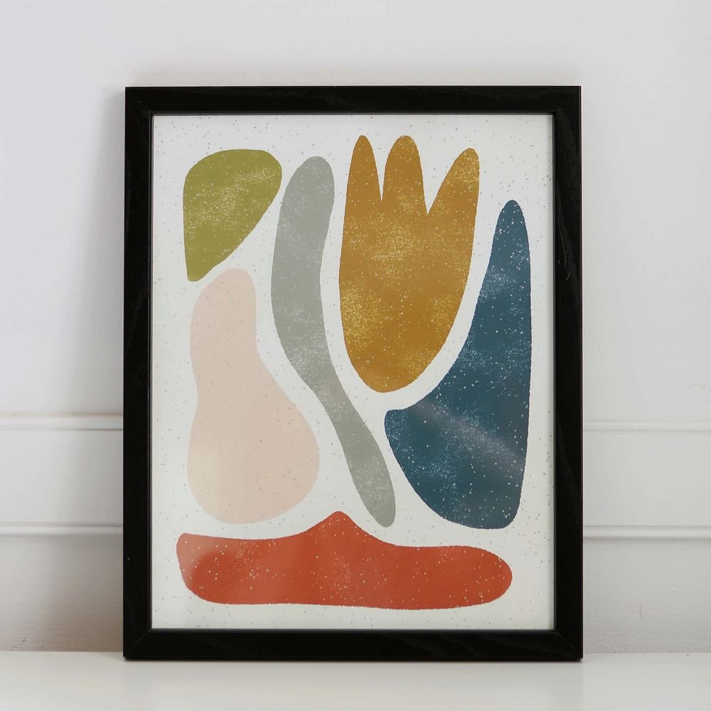 Pauline Stanley Studio Wall Art, Blob Shapes, Black Wood Frame, Multi - Image 0