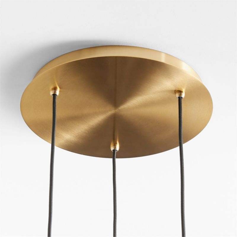 Arren Brass 3-Light Pendant Light with Large Round Clear Glass Shades - Image 3