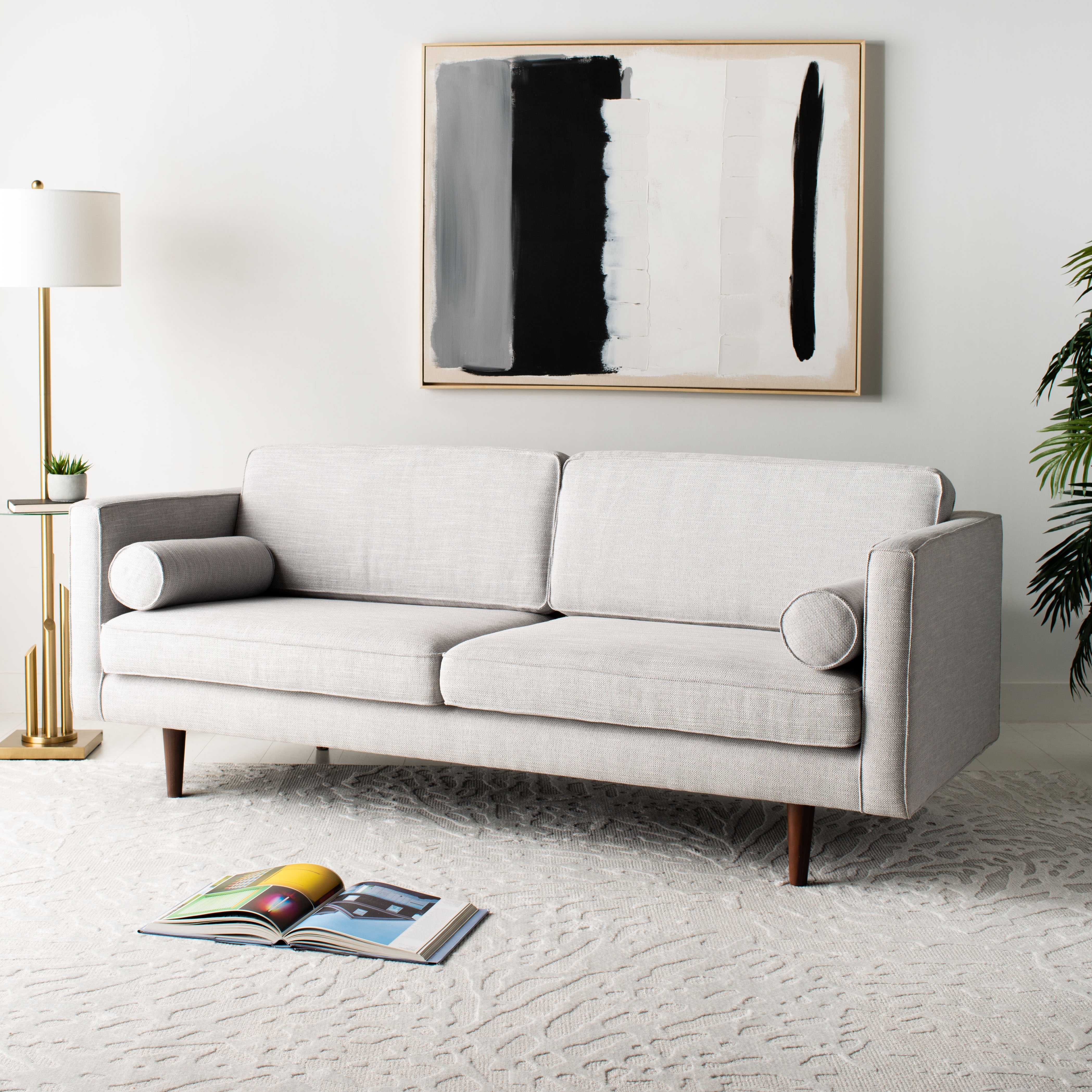 Hurley Mid Century Sofa - Light Grey - Arlo Home - Image 3