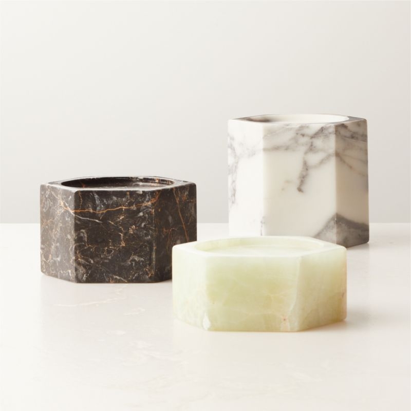 Sei Black Marble Pillar Candle Holder - Image 1