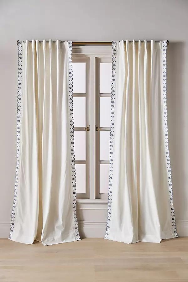 Loop Embroidered Cotton Curtain - Image 0