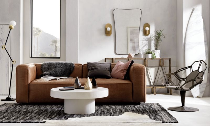 Lenyx Saddle Brown Leather Sofa - Image 5
