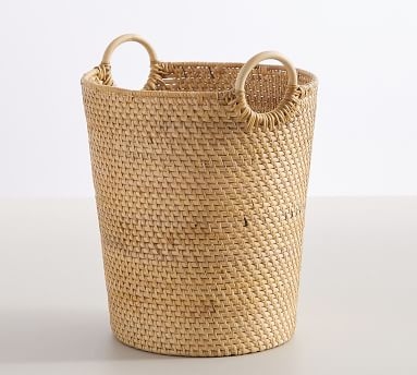 Monique Lhuillier Weaverly Woven Rattan Wastebin, Natural - Image 2