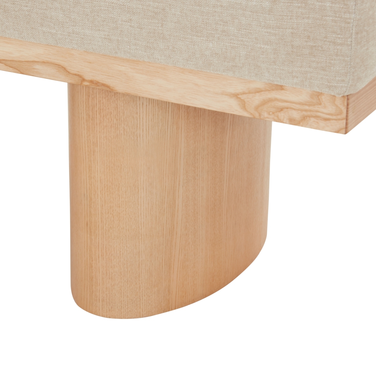 Maribelle Linen & Wood Bench - Beige/Natural - Image 2