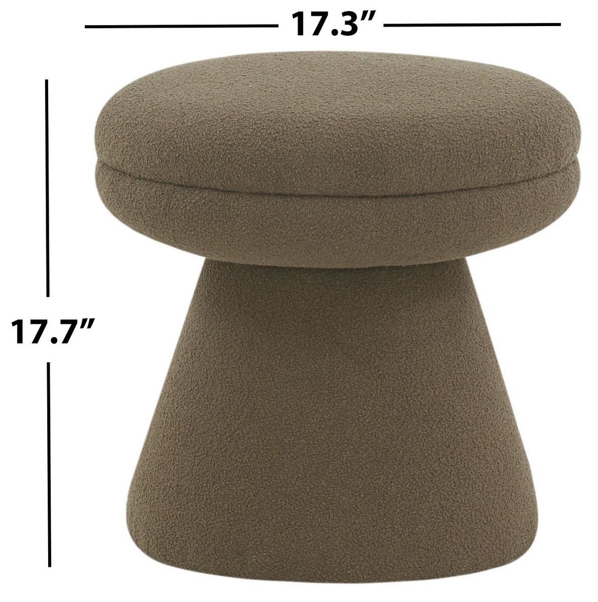 Gisella Boucle Ottoman - Dark Brown - Image 2