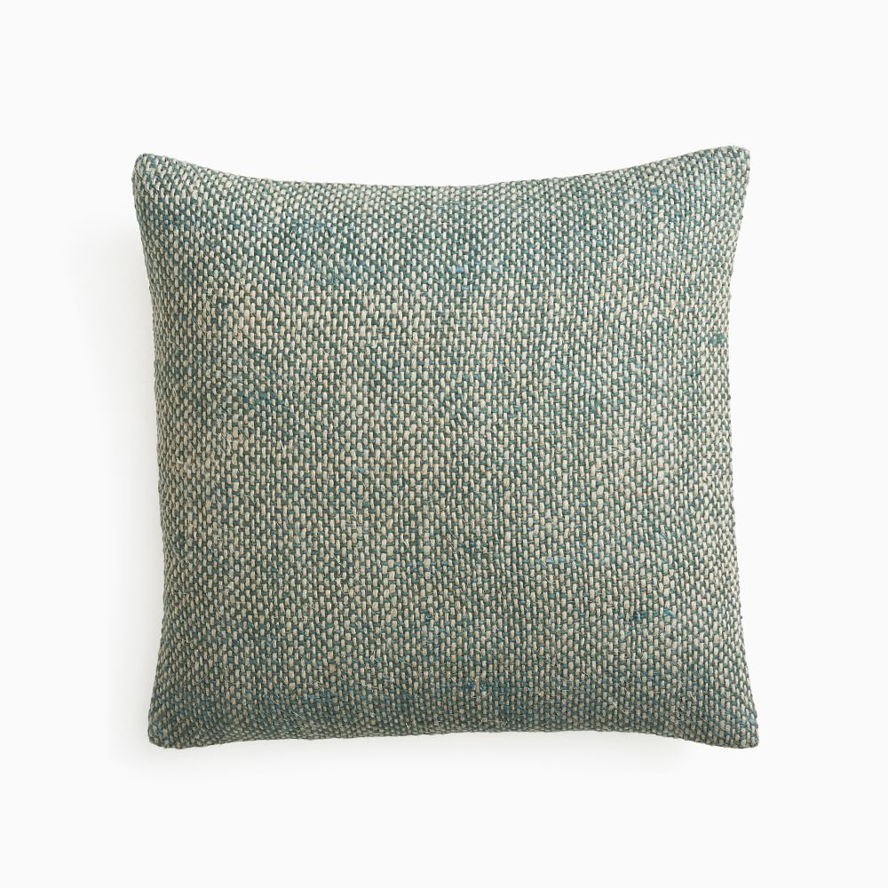 Two Tone Chunky Linen Pillow Cover, 20"x20", Light Silver Pine, Set of 2 - Image 0