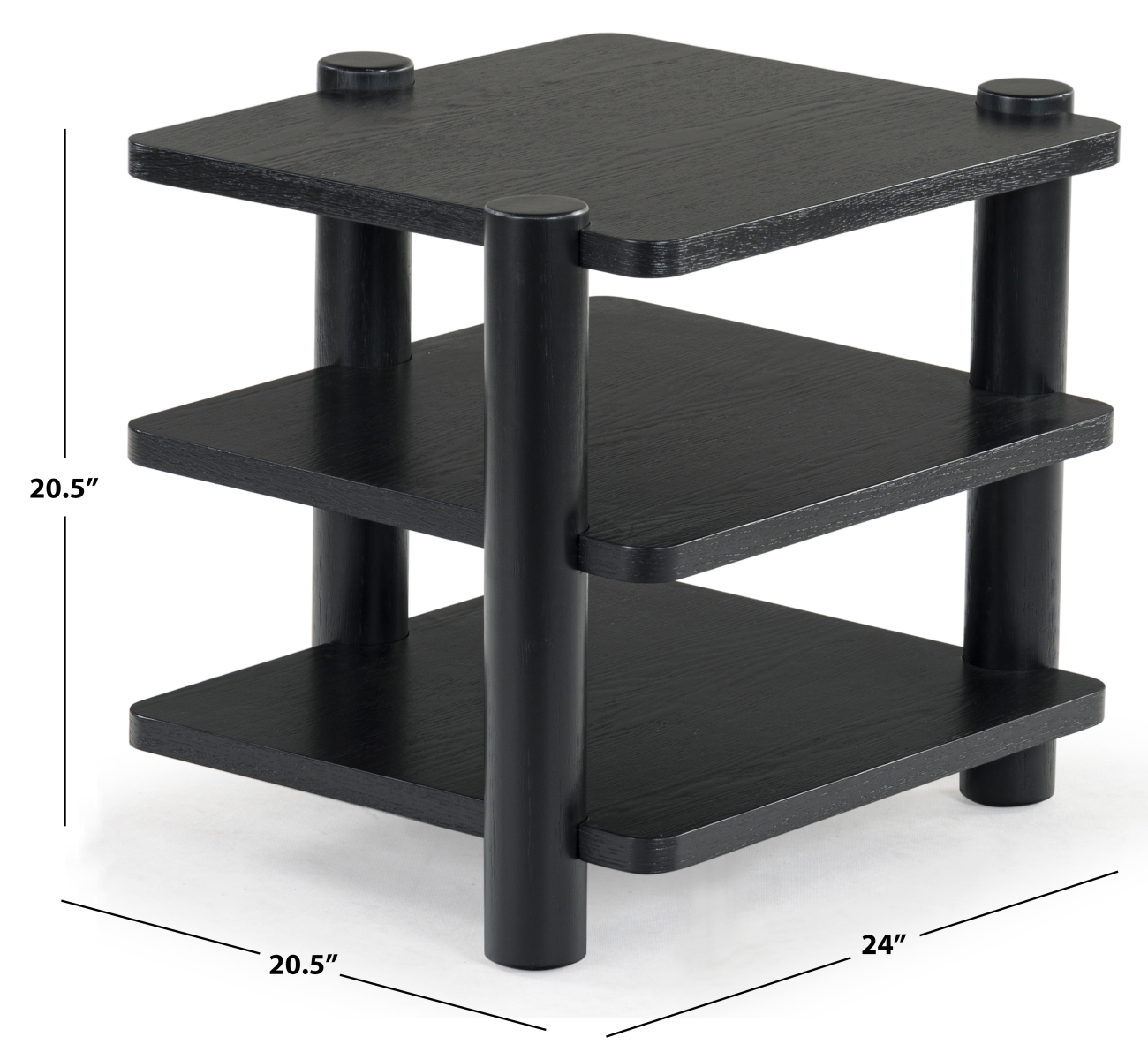 Edisyn 3 Shelf Wood Accent Table - Black - Image 7
