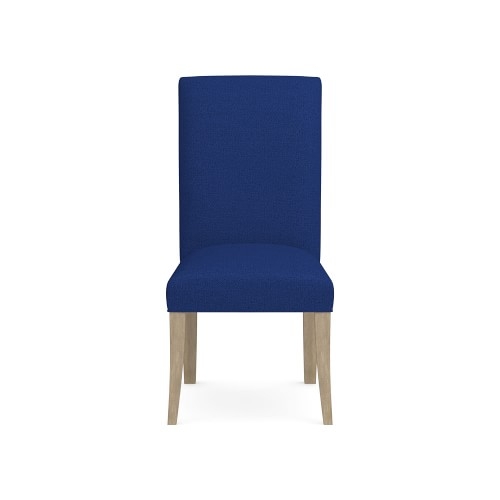 Belvedere Side Chair, Standard, Perennials Performance Basketweave, Denim, Heritage Grey - Image 0