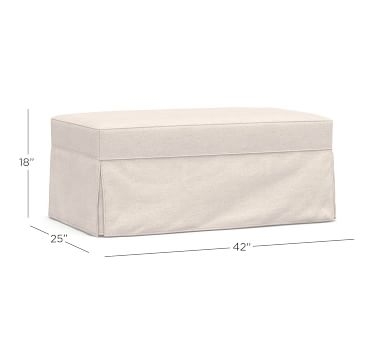 Buchanan Roll Arm Slipcovered Cocktail Storage Ottoman, Polyester Wrapped Cushions, Performance Boucle Charcoal - Image 1