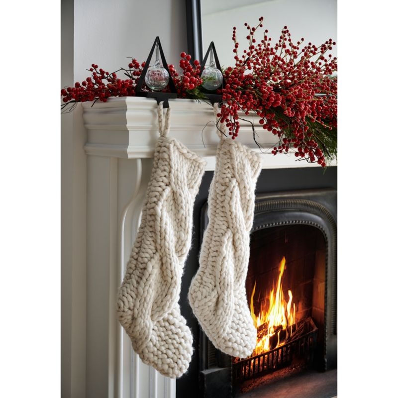 Ivory Cozy Knit Christmas Stocking - Image 2