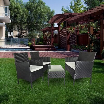 Genene 4 Piece Rattan Sofa Seating Group with Cushions - Image 0