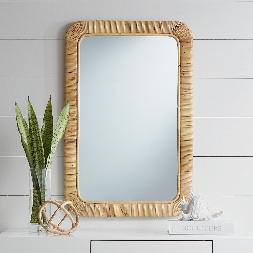 Westby 24" x 36" Rattan Wrapped Wall Mirror - Style # 75N25 - Image 0