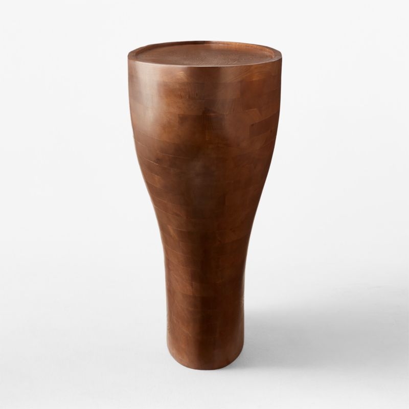 Emira 64" Oval Light Brown Oak Wood Console Table - Image 4