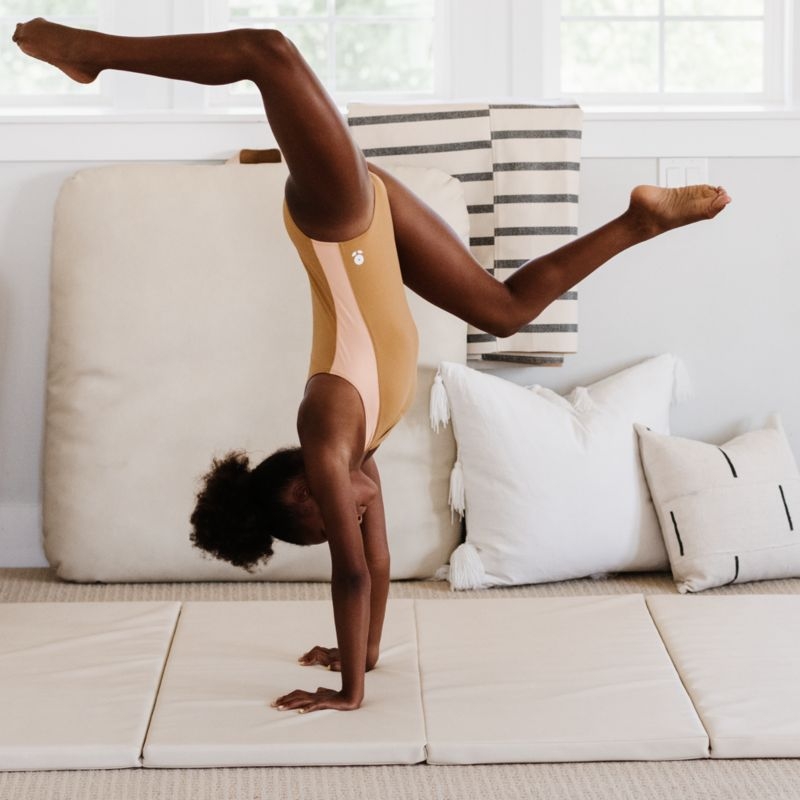 Gathre Ivory Vegan Leather Toddler Tumbling Mat - Image 1