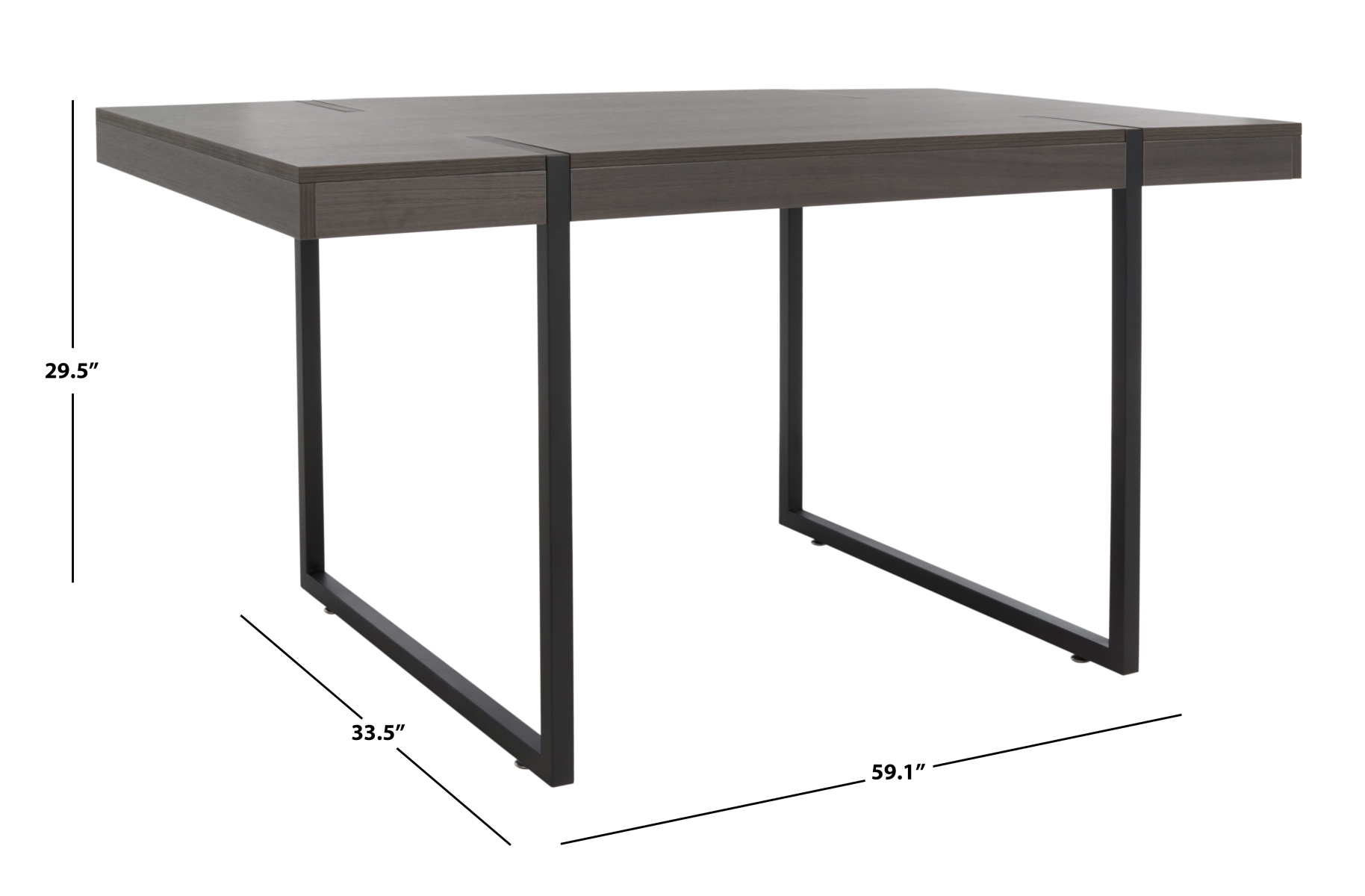 Cael Dining Table - Charcoal / Black - Safavieh - Image 7